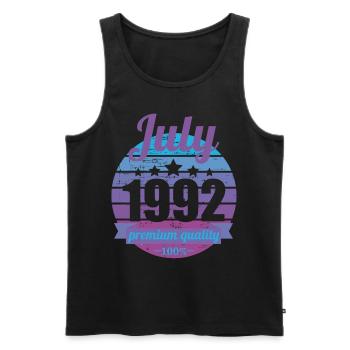 Born July 1992 30 years 30s 30th birthday - Men's Premium Organic Tank Top - black - Front - Michal (187cm)