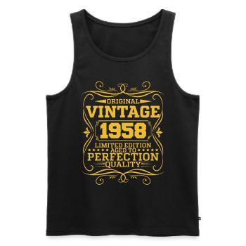 Vintage 1958 Original Limited Edition - Männer Premium Bio Tank Top - Schwarz - Vorne - Michal (187cm)