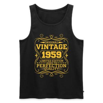 Vintage 1959 Original Limited Edition - Männer Premium Bio Tank Top - Schwarz - Vorne - Michal (187cm)