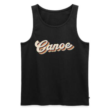 Canoe Canoeing Retro Vintage Canoe - Men's Premium Organic Tank Top - black - Front - AI Model Male 178 light (178cm)