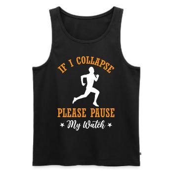 If I Collapse Please Pause My Watch - Marathon Run - Männer Premium Bio Tank Top - Schwarz - Vorne - AI Model Male 178 light (178cm)