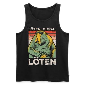 Löten Digga Löten Nasenaffe Bier Biertrinker Retro - Männer Premium Bio Tank Top - Schwarz - Vorne - AI Model Male 178 light (178cm)