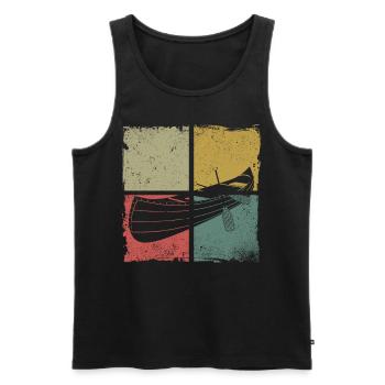 Canoe Canoeing Retro Vintage - Männer Premium Bio Tank Top - Schwarz - Vorne - AI Model Male 178 light (178cm)