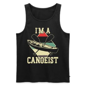Canoe Canoeing Vintage Retro I'm A - Men's Premium Organic Tank Top - black - Front - Michal (187cm)