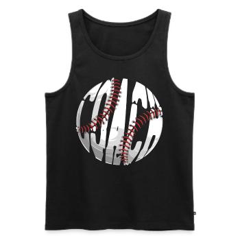 Baseball Fan Coach Vintage Coach - Männer Premium Bio Tank Top - Schwarz - Vorne - Michal (187cm)