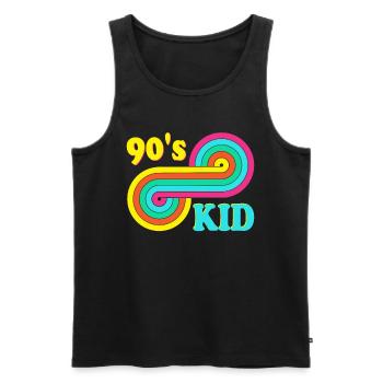 90s Outfit Party 90's MottoParty 1990 - Men's Premium Organic Tank Top - black - Front - Michal (187cm)