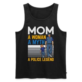 Mama A woman A myth A police legend - Men's Premium Organic Tank Top - black - Front - AI Model Male 178 light (178cm)