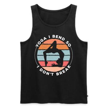 Einatmen Ausatmen Yoga Meditation Fitness Übung - Männer Premium Bio Tank Top - Schwarz - Vorne - Michal (187cm)