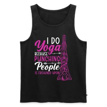 Yoga Lovers Meditation Fitness Exercise Meditate - Men's Premium Organic Tank Top - black - Front - Michal (187cm)
