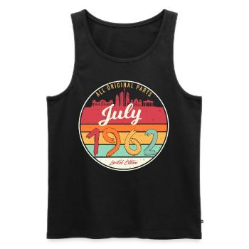 1962 Juli 60ter Geburtstag - Männer Premium Bio Tank Top - Schwarz - Vorne - AI Model Male 178 light (178cm)