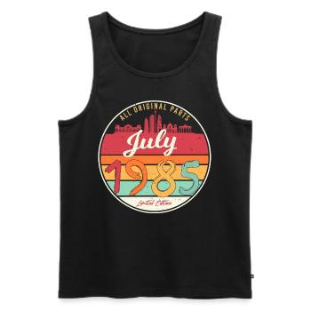 Baujahr Juli 1985 - Männer Premium Bio Tank Top - Schwarz - Vorne - Michal (187cm)