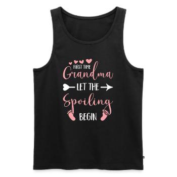 Oma Werdende tollste Omi Großeltern Baby Blumen - Männer Premium Bio Tank Top - Schwarz - Vorne - Michal (187cm)