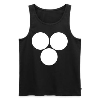 Trois cercles Blanc - Débardeur bio Premium Homme - noir - Devant - AI Model Male 178 light (178cm)