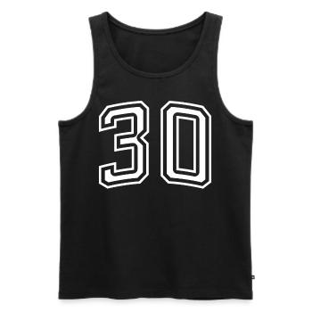 Numéro 30 en blanc - Débardeur bio Premium Homme - noir - Devant - Michal (187cm)