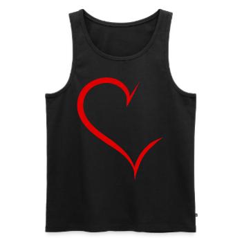 Cooles Halbes Rotes Herz - Männer Premium Bio Tank Top - Schwarz - Vorne - Michal (187cm)