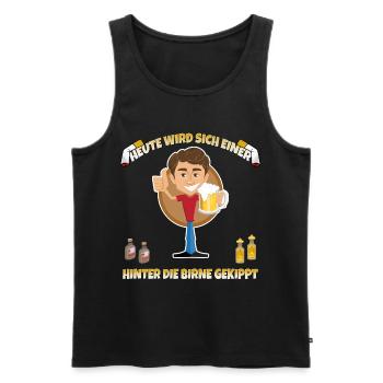 Enterrement de vie de garçon Alcool et célébration Dire - Débardeur bio Premium Homme - noir - Devant - Michal (187cm)