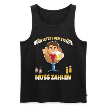 Junggesellenabschied Alkohol und Feier Spruch - Männer Premium Bio Tank Top - Schwarz - Vorne - Michal (187cm)