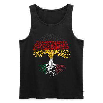 Racines Arbre Allemagne Italie - Débardeur bio Premium Homme - noir - Devant - Michal (187cm)