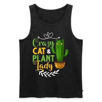 Catcus Cactus Chat Plantes Succulentes Cactus - Débardeur bio Premium Homme - noir - Devant - AI Model Male 178 light (178cm)