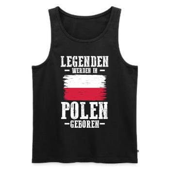 Polska Polen Pole Polnisches - Männer Premium Bio Tank Top - Schwarz - Vorne - Michal (187cm)