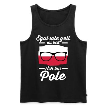 Polska Pole Polnisches Polen - Männer Premium Bio Tank Top - Schwarz - Vorne - Michal (187cm)