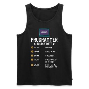 Programmeur Programmation Ordinateur Développeur Pc - Débardeur bio Premium Homme - noir - Devant - AI Model Male 178 light (178cm)
