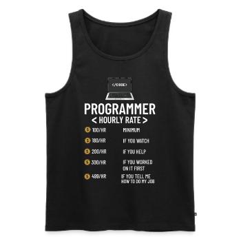 Programmeur Programmation Ordinateur Développeur Pc - Débardeur bio Premium Homme - noir - Devant - AI Model Male 178 light (178cm)