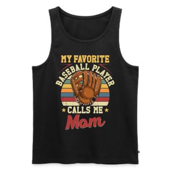Baseball Fan Mom Mother Vintage - Männer Premium Bio Tank Top - Schwarz - Vorne - Michal (187cm)