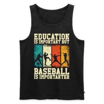 Baseball Fan Vintage Retro - Men's Premium Organic Tank Top - black - Front - AI Model Male 178 light (178cm)