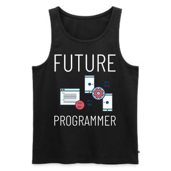 Programmeur Programmation Ordinateur Développeur Pc - Débardeur bio Premium Homme - noir - Devant - AI Model Male 178 light (178cm)
