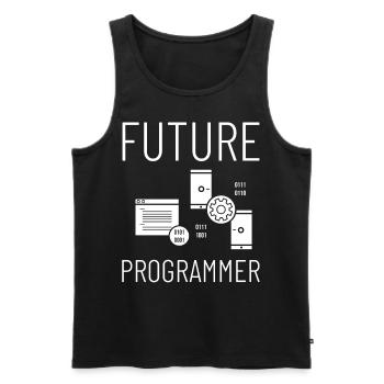 Programmeur Programmation Ordinateur Développeur Pc - Débardeur bio Premium Homme - noir - Devant - AI Model Male 178 light (178cm)