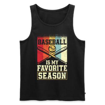 Baseball Fan Vintage Retro - Men's Premium Organic Tank Top - black - Front - AI Model Male 178 light (178cm)