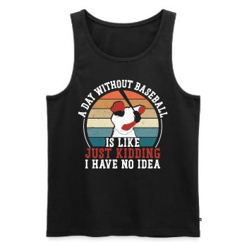 Baseball Fan Vintage Retro Batter - Männer Premium Bio Tank Top - Schwarz - Vorne - Michal (187cm)