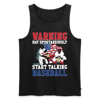 Baseball Fan Vintage American Flag - Männer Premium Bio Tank Top - Schwarz - Vorne - Michal (187cm)