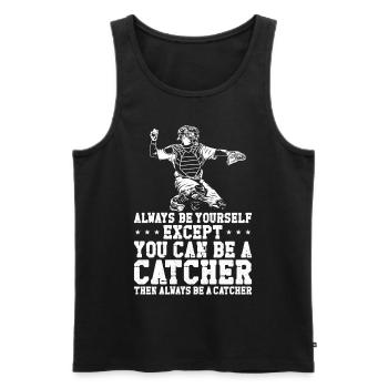 Baseball Fan Catcher Vintage - Männer Premium Bio Tank Top - Schwarz - Vorne - Michal (187cm)