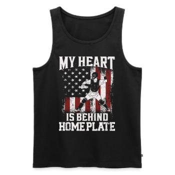 Baseball Fan Catcher Vintage - Men's Premium Organic Tank Top - black - Front - AI Model Male 178 light (178cm)