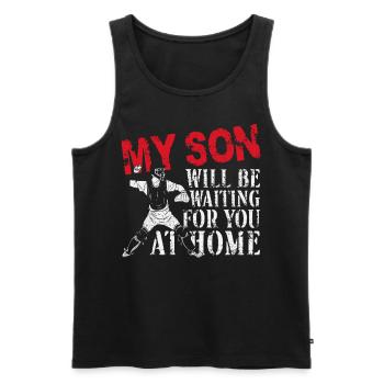 Baseball Fan Catcher Vintage Mon - Débardeur bio Premium Homme - noir - Devant - Michal (187cm)