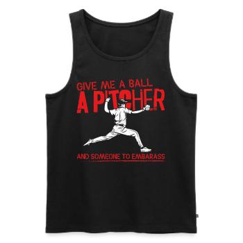 Baseball Fan Pitcher Vintage Donner - Débardeur bio Premium Homme - noir - Devant - Michal (187cm)