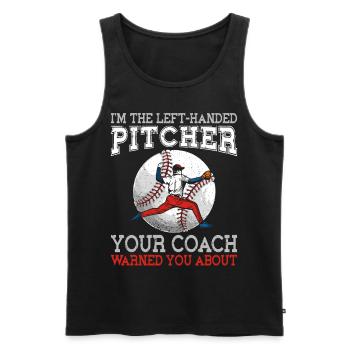 Baseball Fan Pitcher Vintage I'm - Männer Premium Bio Tank Top - Schwarz - Vorne - Michal (187cm)