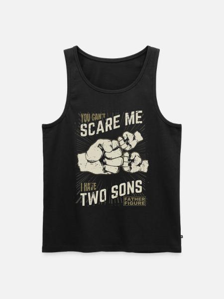 Twee Zonen Vuist stoot Vader Figuur voor Vader - Mannen Premium Bio Tanktop - zwart