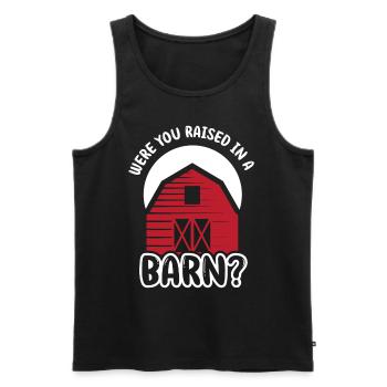 Bist Du In Einer Scheune Aufgewachsen? Papa Papi - Männer Premium Bio Tank Top - Schwarz - Vorne - AI Model Male 178 light (178cm)