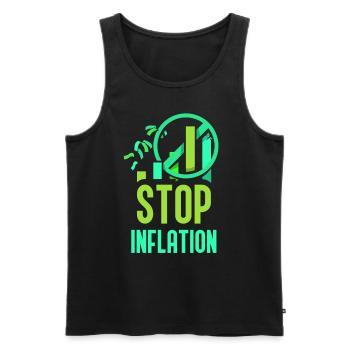Stop Inflation Humor Money Printing Stagflation - Men's Premium Organic Tank Top - black - Front - Michal (187cm)