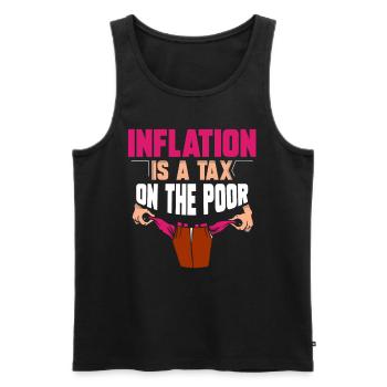 Inflation is a tax on the poor humor - Men's Premium Organic Tank Top - black - Front - Michal (187cm)