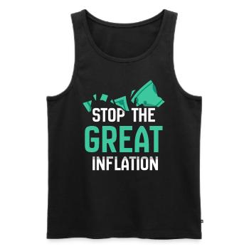 The Great Inflation Stop Stagflation Humor - Men's Premium Organic Tank Top - black - Front - Michal (187cm)