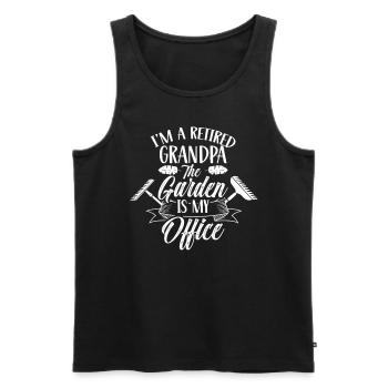 I'm grandfather retirement The garden is my office - Men's Premium Organic Tank Top - black - Front - Michal (187cm)