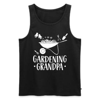 Jardin Grand-père Jardinier Jardinier Grand-père - Débardeur bio Premium Homme - noir - Devant - Michal (187cm)