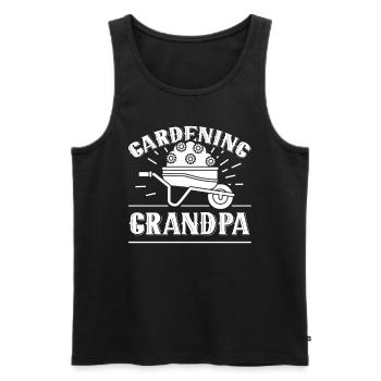 Jardin Grand-père Jardinier Grand-père Jardinage - Débardeur bio Premium Homme - noir - Devant - Michal (187cm)