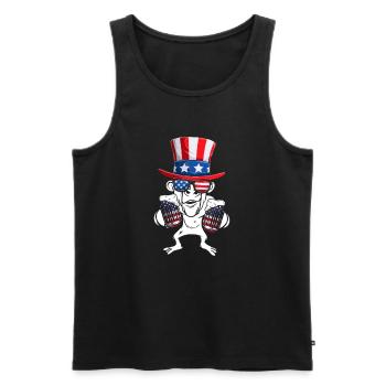 Patriotic Monkey US Flag 4th Of July - Men's Premium Organic Tank Top - black - Front - AI Model Male 178 light (178cm)