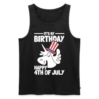 It's My Birthday Happy 4th Of July Birthday Party - Männer Premium Bio Tank Top - Schwarz - Vorne - AI Model Male 178 light (178cm)
