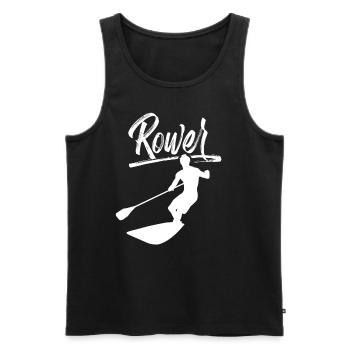 Rowing Rowing Rowing Boat Rowing Rowing - Men's Premium Organic Tank Top - black - Front - AI Model Male 178 light (178cm)